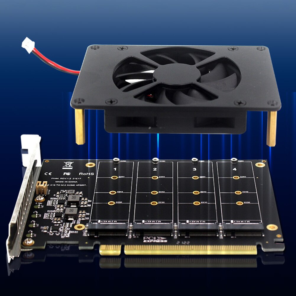 PCIEX16 NVME M2 MKEY SSD RAID 확장 어댑터 카드, 마더보드 PCIE 분할 카드, 2230-2242 2260/2280, 4X 32Gbps 어댑터